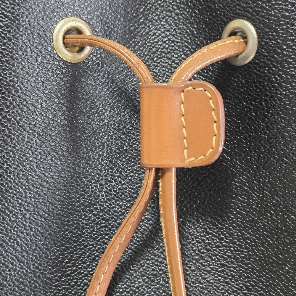 Trussardi-(Vintage) Collezione Crespo Canvas Leather Bucket Bag-EUC - Picture 14 of 15
